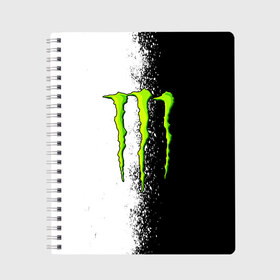 Тетрадь с принтом MONSTER ENERGY в Белгороде, 100% бумага | 48 листов, плотность листов — 60 г/м2, плотность картонной обложки — 250 г/м2. Листы скреплены сбоку удобной пружинной спиралью. Уголки страниц и обложки скругленные. Цвет линий — светло-серый
 | black monster | bmx | claw | cybersport | energy | monster | monster energy | moto | motocross | race | sport | киберспорт | когти | монстер энерджи | монстр | мото | мотокросс | ралли | скейтбординг | спорт | энергия