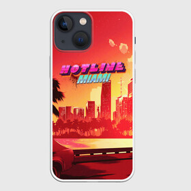 Чехол для iPhone 13 mini с принтом HOTLINE MIAMI в Белгороде,  |  | abstraction games | dennaton games | devolver digital | game | hotline miami | hotline miami 2: wrong number | retrowave | synthwave | мотель | мотель майами