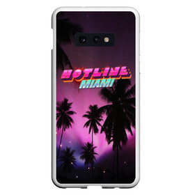 Чехол для Samsung S10E с принтом HOTLINE MIAMI в Белгороде, Силикон | Область печати: задняя сторона чехла, без боковых панелей | abstraction games | dennaton games | devolver digital | game | hotline miami | hotline miami 2: wrong number | retrowave | synthwave | мотель | мотель майами