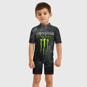 Детский купальный костюм 3D с принтом MONSTER ENERGY в Белгороде, Полиэстер 85%, Спандекс 15% | застежка на молнии на спине | black monster | bmx | claw | cybersport | energy | monster | monster energy | moto | motocross | race | sport | киберспорт | когти | монстер энерджи | монстр | мото | мотокросс | ралли | скейтбординг | спорт | энергия