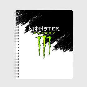 Тетрадь с принтом MONSTER ENERGY в Белгороде, 100% бумага | 48 листов, плотность листов — 60 г/м2, плотность картонной обложки — 250 г/м2. Листы скреплены сбоку удобной пружинной спиралью. Уголки страниц и обложки скругленные. Цвет линий — светло-серый
 | black monster | bmx | claw | cybersport | energy | monster | monster energy | moto | motocross | race | sport | киберспорт | когти | монстер энерджи | монстр | мото | мотокросс | ралли | скейтбординг | спорт | энергия