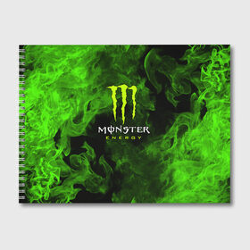 Альбом для рисования с принтом MONSTER ENERGY в Белгороде, 100% бумага
 | матовая бумага, плотность 200 мг. | black monster | bmx | claw | cybersport | energy | monster | monster energy | moto | motocross | race | sport | киберспорт | когти | монстер энерджи | монстр | мото | мотокросс | ралли | скейтбординг | спорт | энергия