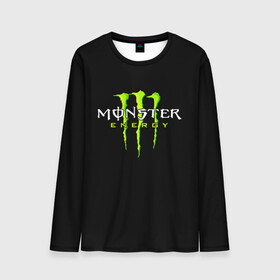 Мужской лонгслив 3D с принтом MONSTER ENERGY в Белгороде, 100% полиэстер | длинные рукава, круглый вырез горловины, полуприлегающий силуэт | black monster | bmx | claw | cybersport | energy | monster | monster energy | moto | motocross | race | sport | киберспорт | когти | монстер энерджи | монстр | мото | мотокросс | ралли | скейтбординг | спорт | энергия