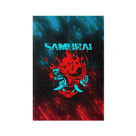 Обложка для паспорта матовая кожа с принтом CYBERPUNK 2077 SAMURAI в Белгороде, натуральная матовая кожа | размер 19,3 х 13,7 см; прозрачные пластиковые крепления | cd project red | cyberpunk 2077 | demon | keanu reeves | samurai | smile | демон | киану ривз | киберпанк 2077 | самураи | смайл