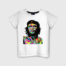 Детская футболка хлопок с принтом Che в Белгороде, 100% хлопок | круглый вырез горловины, полуприлегающий силуэт, длина до линии бедер | argentina | che guevara | color | cuba | paint | revolutionary | аргентина | краска | куба | революционер | цвет | че гевара