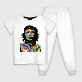 Детская пижама хлопок с принтом Che в Белгороде, 100% хлопок |  брюки и футболка прямого кроя, без карманов, на брюках мягкая резинка на поясе и по низу штанин
 | argentina | che guevara | color | cuba | paint | revolutionary | аргентина | краска | куба | революционер | цвет | че гевара