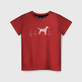 Детская футболка хлопок с принтом Кардиограмма Собака в Белгороде, 100% хлопок | круглый вырез горловины, полуприлегающий силуэт, длина до линии бедер | кардиограмма | любовь | любовь к собакам | пёс | сердце | собака | собаки | собачник
