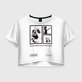 Женская футболка Crop-top 3D с принтом Шаман кинг в Белгороде, 100% полиэстер | круглая горловина, длина футболки до линии талии, рукава с отворотами | king | shaman | амедамару | амидамару | аниме | асакура | дух | ё | йо | король | лен | морти | призрак | рио | самурай | стиль | тао | трей | шаман | япония | японский