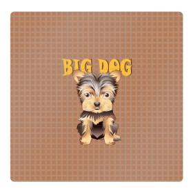 Магнитный плакат 3Х3 с принтом Большой пёс в Белгороде, Полимерный материал с магнитным слоем | 9 деталей размером 9*9 см | домашние животные | йоркширский терьер | собака | щенок