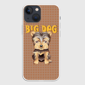 Чехол для iPhone 13 mini с принтом Большой пёс в Белгороде,  |  | Тематика изображения на принте: домашние животные | йоркширский терьер | собака | щенок