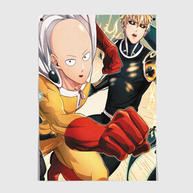 Постер с принтом One Punch Man в Белгороде, 100% бумага
 | бумага, плотность 150 мг. Матовая, но за счет высокого коэффициента гладкости имеет небольшой блеск и дает на свету блики, но в отличии от глянцевой бумаги не покрыта лаком | Тематика изображения на принте: one punch man | saitama | ванпанчмен | герои | люди | персонажи | сайтама