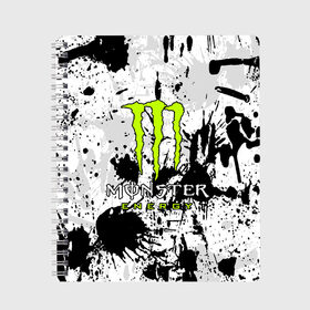 Тетрадь с принтом MONSTER ENERGY в Белгороде, 100% бумага | 48 листов, плотность листов — 60 г/м2, плотность картонной обложки — 250 г/м2. Листы скреплены сбоку удобной пружинной спиралью. Уголки страниц и обложки скругленные. Цвет линий — светло-серый
 | black monster | bmx | claw | cybersport | energy | monster | monster energy | moto | motocross | race | sport | киберспорт | когти | монстер энерджи | монстр | мото | мотокросс | ралли | скейтбординг | спорт | энергия