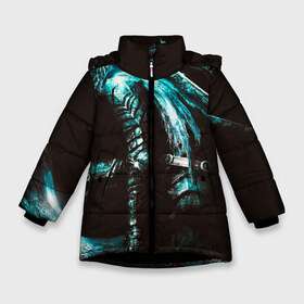 Зимняя куртка для девочек 3D с принтом Dark Souls 3 Artorias art в Белгороде, ткань верха — 100% полиэстер; подклад — 100% полиэстер, утеплитель — 100% полиэстер. | длина ниже бедра, удлиненная спинка, воротник стойка и отстегивающийся капюшон. Есть боковые карманы с листочкой на кнопках, утяжки по низу изделия и внутренний карман на молнии. 

Предусмотрены светоотражающий принт на спинке, радужный светоотражающий элемент на пуллере молнии и на резинке для утяжки. | Тематика изображения на принте: art | artorias | dark | fantasy | games | souls | арт | души | игра | темные | фантастика