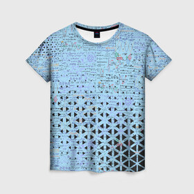 Женская футболка 3D с принтом Математика в Белгороде, 100% полиэфир ( синтетическое хлопкоподобное полотно) | прямой крой, круглый вырез горловины, длина до линии бедер | графики | математика | студенты | теоремы | формулы