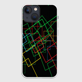 Чехол для iPhone 13 mini с принтом BACKGROUND NEON в Белгороде,  |  | abstraction | geometry | optic | optical | pattern | visual | абстракция | геометрия | линии | оптические | оптический узор | полосы | психоделика | разводы | текстуры | узор | узоры | фрактал