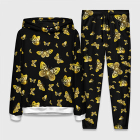 Женский костюм 3D (с толстовкой) с принтом Golden Butterfly pattern в Белгороде,  |  | black | pattern | summer | wings | ангел | бабочка | бабочки | блестки | блестящий | девушке | желтые | животные | звери | золото | золотые | крылья | летать | летний | лето | мотылек | насекомое | ночные | паттерн