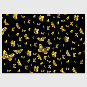 Поздравительная открытка с принтом Golden Butterfly pattern в Белгороде, 100% бумага | плотность бумаги 280 г/м2, матовая, на обратной стороне линовка и место для марки
 | black | pattern | summer | wings | ангел | бабочка | бабочки | блестки | блестящий | девушке | желтые | животные | звери | золото | золотые | крылья | летать | летний | лето | мотылек | насекомое | ночные | паттерн