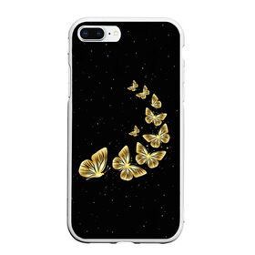 Чехол для iPhone 7Plus/8 Plus матовый с принтом Golden Butterfly in Space в Белгороде, Силикон | Область печати: задняя сторона чехла, без боковых панелей | Тематика изображения на принте: black | summer | wings | ангел | бабочка | бабочки | блестки | блестящий | девушке | желтые | животные | звезды | звери | золото | золотые | космос | крылья | летать | летний | лето | мотылек | насекомое | ночные