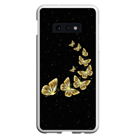 Чехол для Samsung S10E с принтом Golden Butterfly in Space в Белгороде, Силикон | Область печати: задняя сторона чехла, без боковых панелей | black | summer | wings | ангел | бабочка | бабочки | блестки | блестящий | девушке | желтые | животные | звезды | звери | золото | золотые | космос | крылья | летать | летний | лето | мотылек | насекомое | ночные