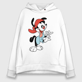 Женское худи Oversize хлопок с принтом Вакко Уорнер Animaniacs в Белгороде, френч-терри — 70% хлопок, 30% полиэстер. Мягкий теплый начес внутри —100% хлопок | боковые карманы, эластичные манжеты и нижняя кромка, капюшон на магнитной кнопке | animaniacs | vdpartat | wakko warner | вакко уорнер | озорные анимашки