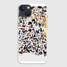 Чехол для iPhone 13 с принтом Котики в Белгороде,  |  | cat | взгляд | кот | кот хипстер | котёнок | котятки | котятушки | кошечки | кошка | мордочка