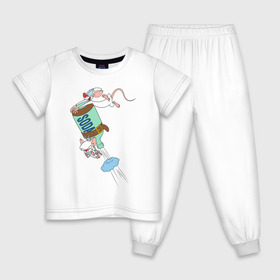 Детская пижама хлопок с принтом Брейн и Пинки.Animaniacs в Белгороде, 100% хлопок |  брюки и футболка прямого кроя, без карманов, на брюках мягкая резинка на поясе и по низу штанин
 | animaniacs | vdpartat | белая мышь | брейн | гений | глупая мышь | озорные анимашки | пинки