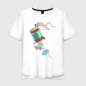 Мужская футболка хлопок Oversize с принтом Брейн и Пинки.Animaniacs в Белгороде, 100% хлопок | свободный крой, круглый ворот, “спинка” длиннее передней части | animaniacs | vdpartat | белая мышь | брейн | гений | глупая мышь | озорные анимашки | пинки