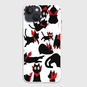 Чехол для iPhone 13 с принтом Черный котик в Белгороде,  |  | cat | взгляд | кот | кот хипстер | котёнок | котятки | котятушки | кошечки | кошка | мордочка