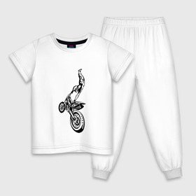 Детская пижама хлопок с принтом Мотоспорт (Z) в Белгороде, 100% хлопок |  брюки и футболка прямого кроя, без карманов, на брюках мягкая резинка на поясе и по низу штанин
 | Тематика изображения на принте: enduro | ktm | moto | motocycle | sportmotorcycle | ктм | мото | мотокросс | мотоспорт