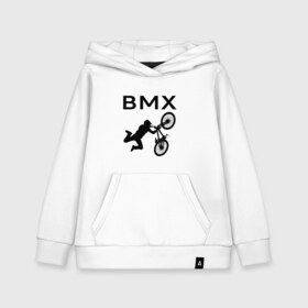 Детская толстовка хлопок с принтом Велоспорт BMX (Z) в Белгороде, 100% хлопок | Круглый горловой вырез, эластичные манжеты, пояс, капюшен | Тематика изображения на принте: bicycle | bicyclist | bike | biker | bmx | cycle | rider | байкер | бмх | вело | велогонщик | велосепедист | велосипед | гонщик