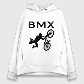 Женское худи Oversize хлопок с принтом Велоспорт BMX (Z) в Белгороде, френч-терри — 70% хлопок, 30% полиэстер. Мягкий теплый начес внутри —100% хлопок | боковые карманы, эластичные манжеты и нижняя кромка, капюшон на магнитной кнопке | bicycle | bicyclist | bike | biker | bmx | cycle | rider | байкер | бмх | вело | велогонщик | велосепедист | велосипед | гонщик