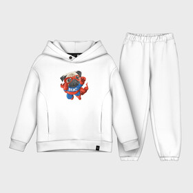 Детский костюм хлопок Oversize с принтом Мопс супергерой в Белгороде,  |  | арт | животные | картинка | костюм супергероя | летающий пес | мопс | пес | плащ | рисунок | собака | собачка | супергерой | супермэн