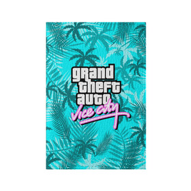 Обложка для паспорта матовая кожа с принтом GTA VICE CITY в Белгороде, натуральная матовая кожа | размер 19,3 х 13,7 см; прозрачные пластиковые крепления | Тематика изображения на принте: grand theft auto | grove street | grove street 4 life | gta | gta 4 | gta 5 | gta sa | gta v | samp | san andreas | грув стрит | игры | самп | сан андреас