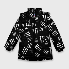 Зимняя куртка для девочек 3D с принтом MONSTER ENERGY (Z) в Белгороде, ткань верха — 100% полиэстер; подклад — 100% полиэстер, утеплитель — 100% полиэстер. | длина ниже бедра, удлиненная спинка, воротник стойка и отстегивающийся капюшон. Есть боковые карманы с листочкой на кнопках, утяжки по низу изделия и внутренний карман на молнии. 

Предусмотрены светоотражающий принт на спинке, радужный светоотражающий элемент на пуллере молнии и на резинке для утяжки. | black monster | bmx | claw | cybersport | energy | monster | monster energy | moto | motocross | race | sport | киберспорт | когти | монстер энерджи | монстр | мото | мотокросс | ралли | скейтбординг | спорт | то | энергия