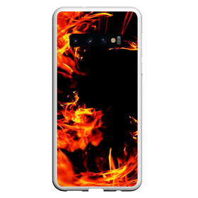 Чехол для Samsung Galaxy S10 с принтом ОГОНЬ FIRE в Белгороде, Силикон | Область печати: задняя сторона чехла, без боковых панелей | Тематика изображения на принте: abstract | bright | fire | flame | geometry | geometry stripes | grunge | heat | light | texture | wildfire | абстракция | брызги | геометрические полосы | геометрия | гранж | искры | краски | огненный | огонь | пламя | пожар | текстура