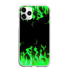 Чехол для iPhone 11 Pro Max матовый с принтом GREEN FIRE ОГОНЬ в Белгороде, Силикон |  | abstraction | bright | fire | geometry | hexagon | light | neon | paints | stripes | texture | triangle | абстракция | брызги | геометрия | искры | краски | неон | неоновый | огонь | соты | текстура