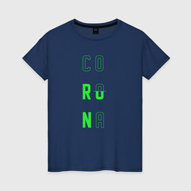 Женская футболка хлопок с принтом Corona Run в Белгороде, 100% хлопок | прямой крой, круглый вырез горловины, длина до линии бедер, слегка спущенное плечо | russiarunning | бег | раша ранинг | спорт