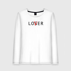 Женский лонгслив хлопок с принтом Lover в Белгороде, 100% хлопок |  | loser | lover | неудачник