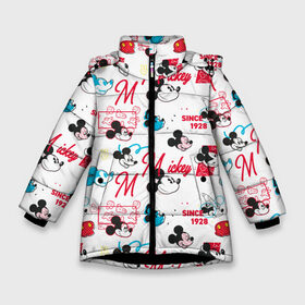 Зимняя куртка для девочек 3D с принтом Mickey Mouse в Белгороде, ткань верха — 100% полиэстер; подклад — 100% полиэстер, утеплитель — 100% полиэстер. | длина ниже бедра, удлиненная спинка, воротник стойка и отстегивающийся капюшон. Есть боковые карманы с листочкой на кнопках, утяжки по низу изделия и внутренний карман на молнии. 

Предусмотрены светоотражающий принт на спинке, радужный светоотражающий элемент на пуллере молнии и на резинке для утяжки. | disney | mickey mouse | vdpartat | дисней | маус | мики | микки | микки маус | мышонок микки | паттерн | текстура