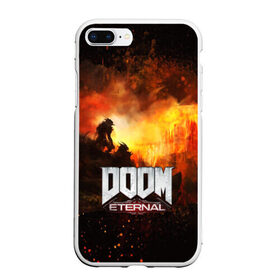 Чехол для iPhone 7Plus/8 Plus матовый с принтом DOOM ETERNAL в Белгороде, Силикон | Область печати: задняя сторона чехла, без боковых панелей | Тематика изображения на принте: bethesda softworks | doom eternal | doomguy | id software | демоны | дум этернал | марс | палач рока | этернал