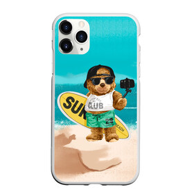 Чехол для iPhone 11 Pro Max матовый с принтом Медвежонок серфер в Белгороде, Силикон |  | Тематика изображения на принте: лето | медведь | медвежонок | море | отдых | отпуск | плюшевый | плюшевый медведь | пляж | серфер