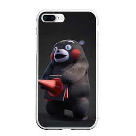 Чехол для iPhone 7Plus/8 Plus матовый с принтом Kumamon в Белгороде, Силикон | Область печати: задняя сторона чехла, без боковых панелей | fire | for | glory | hell | japan | kumamon | of course | ofc | satan | the | иероглифы | кумамон | медведь | огонь | пожар | сатана | япония