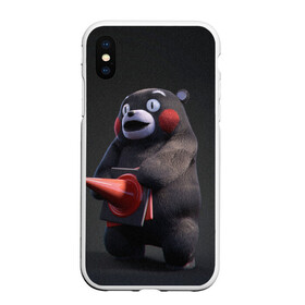 Чехол для iPhone XS Max матовый с принтом Kumamon в Белгороде, Силикон | Область печати: задняя сторона чехла, без боковых панелей | fire | for | glory | hell | japan | kumamon | of course | ofc | satan | the | иероглифы | кумамон | медведь | огонь | пожар | сатана | япония