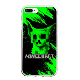 Чехол для iPhone 7Plus/8 Plus матовый с принтом MINECRAFT CREEPER CAT в Белгороде, Силикон | Область печати: задняя сторона чехла, без боковых панелей | Тематика изображения на принте: creeper | game | minecraft | блоки | игра | квадраты | компьютерная | кот | котенок | кошка | крипер | майнкрафт | огонь