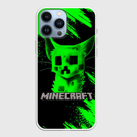 Чехол для iPhone 13 Pro Max с принтом MINECRAFT CREEPER CAT в Белгороде,  |  | Тематика изображения на принте: creeper | game | minecraft | блоки | игра | квадраты | компьютерная | кот | котенок | кошка | крипер | майнкрафт | огонь