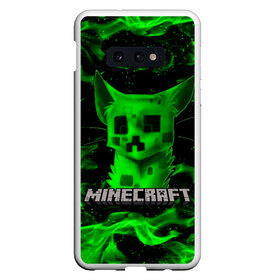 Чехол для Samsung S10E с принтом MINECRAFT CREEPER CAT в Белгороде, Силикон | Область печати: задняя сторона чехла, без боковых панелей | creeper | game | minecraft | блоки | игра | квадраты | компьютерная | кот | котенок | кошка | крипер | майнкрафт | огонь