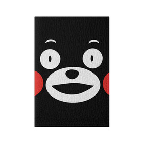 Обложка для паспорта матовая кожа с принтом  Kumamon в Белгороде, натуральная матовая кожа | размер 19,3 х 13,7 см; прозрачные пластиковые крепления | fire | for | glory | hell | japan | kumamon | of course | ofc | satan | the | иероглифы | кумамон | медведь | огонь | пожар | сатана | япония