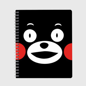 Тетрадь с принтом Kumamon в Белгороде, 100% бумага | 48 листов, плотность листов — 60 г/м2, плотность картонной обложки — 250 г/м2. Листы скреплены сбоку удобной пружинной спиралью. Уголки страниц и обложки скругленные. Цвет линий — светло-серый
 | Тематика изображения на принте: fire | for | glory | hell | japan | kumamon | of course | ofc | satan | the | иероглифы | кумамон | медведь | огонь | пожар | сатана | япония