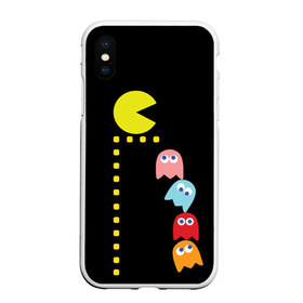 Чехол для iPhone XS Max матовый с принтом Pac-man в Белгороде, Силикон | Область печати: задняя сторона чехла, без боковых панелей | Тематика изображения на принте: old school | retro game | video game | видео игры | ретро игры