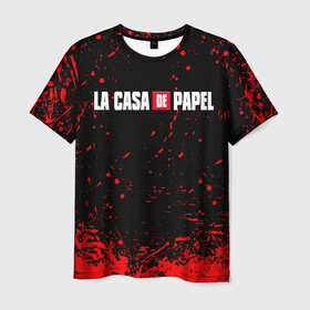 Мужская футболка 3D с принтом La Casa de Papel (+спина) (Z) в Белгороде, 100% полиэфир | прямой крой, круглый вырез горловины, длина до линии бедер | la casa de papel | netflix | берлин | бумажный дом | лиссабон | профессор | сальва | токио